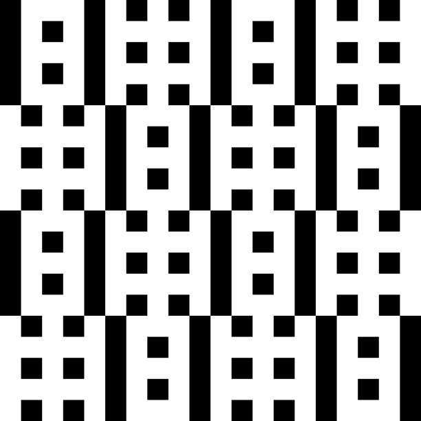 抽象几何黑白无缝图案的网页，纹理，卡片，海报，织物，纺织品。单色图形重复设计。现代简约时尚的方形装饰。图片下载