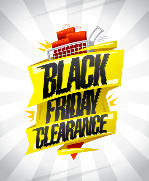 黑色星期五清仓销售矢量网页横幅设计图片下载