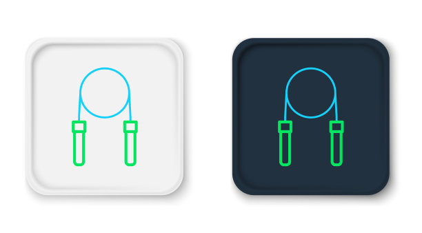 线跳绳图标孤立的白色背景图片下载