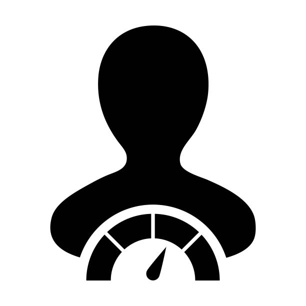 社会信用系统图标得分仪表矢量男性用户个人简介头像符号为字形象形图图片下载