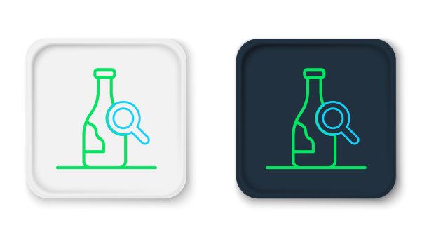 行瓶酒图标隔离白上图片下载