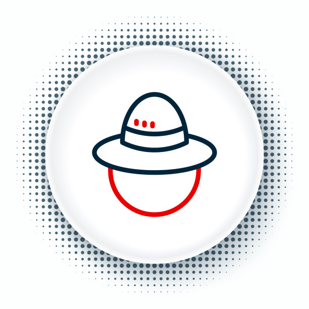 线露营帽子图标孤立在白色背景图片下载