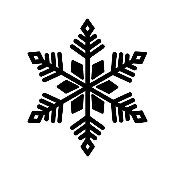 黑色的雪花。图标标志设计。图片下载