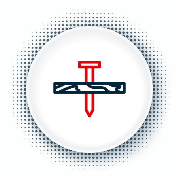 线金属钉与木板图标隔离在一起图片下载