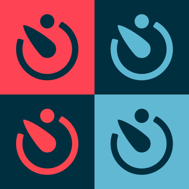 流行艺术相机计时器图标隔离的颜色图片下载