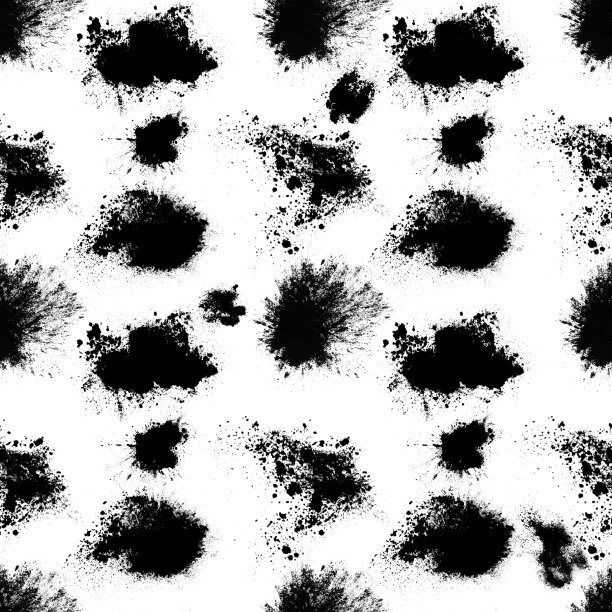 无缝模式的黑点与飞溅孤立在白色背景图片下载