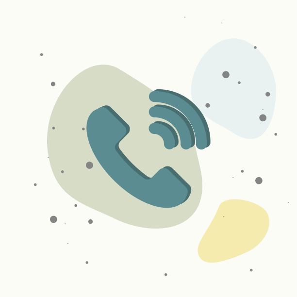 平面样式上的电话矢量图标。手机上的彩色背景。图片下载