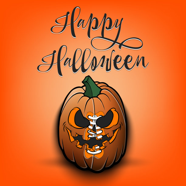 万圣节快乐。南瓜足球图片下载