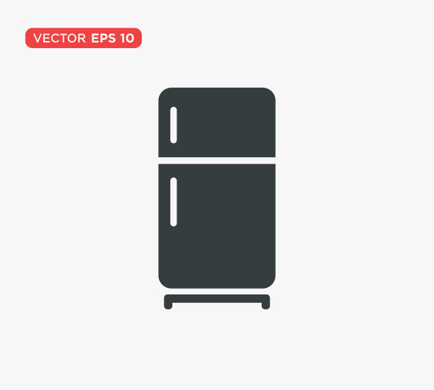 冰箱图标平面矢量插图设计编辑可调整大小EPS 10图片下载