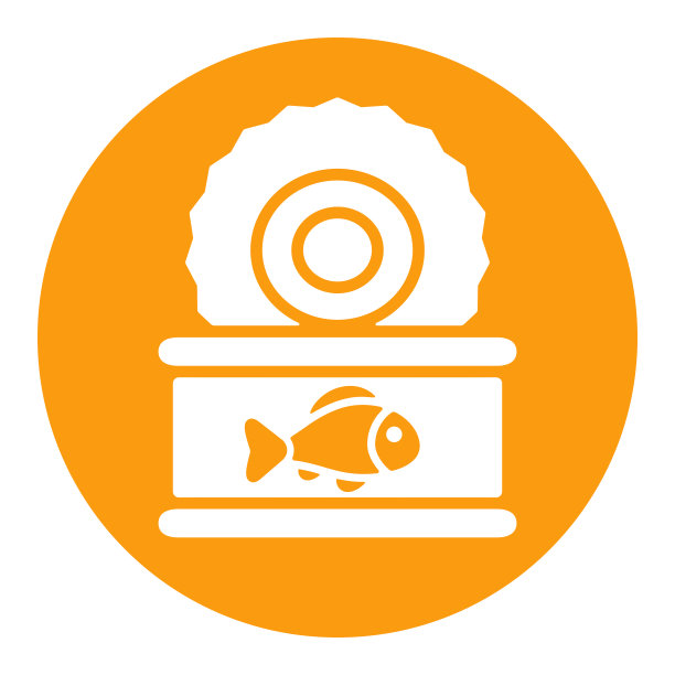 鱼保存矢量字形图标。农场动物标志图片下载