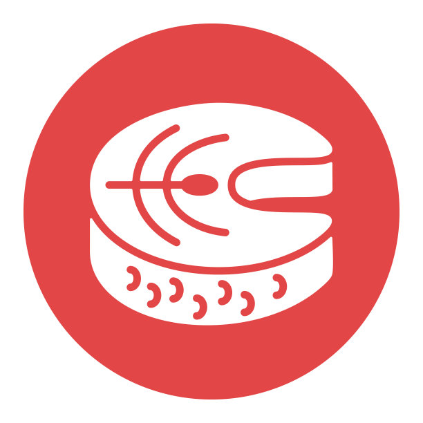 牛排的红鱼鲑鱼矢量白色字形图标图片下载