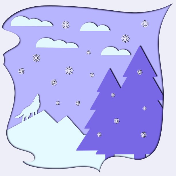 圣诞贺卡与冬季风景图片下载