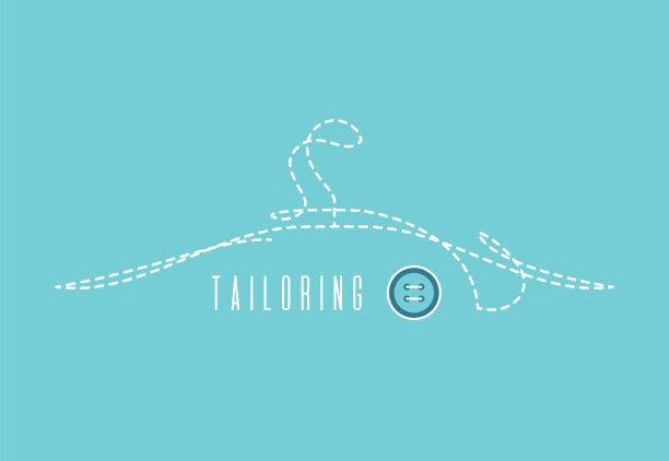 衣架图标是用虚线绘制的。机器缝合。一个精品店的插图。衣架标志，裁缝店的标签，时尚行业，裁缝。图形标志。图片下载