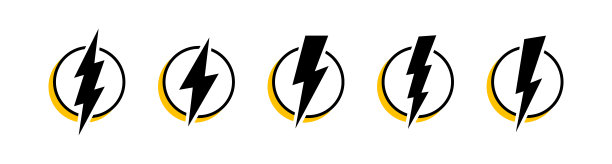 闪电。霹雳闪电。现代平面风格矢量插图图片下载