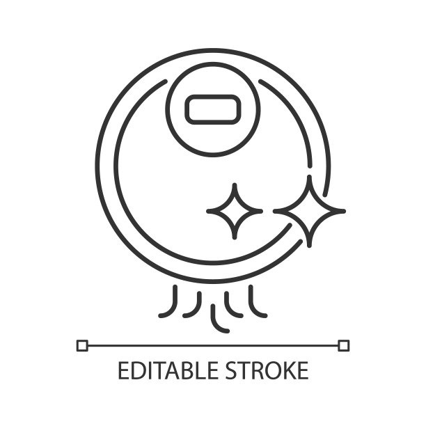 清洁机器人线性图标图片下载