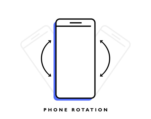 不同旋转位置的智能手机。把你的手机转过去。现代的矢量图图片下载
