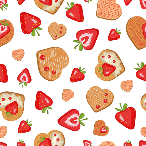 蛋糕，饼干，浆果，草莓图片下载