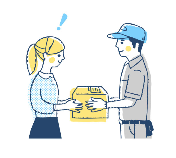 女收货员和包裹图片下载