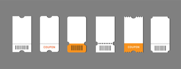 矢量插图的票和优惠券模板图片下载