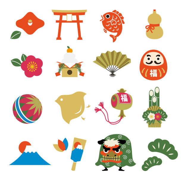 插图材料:手写风格贺岁卡材料图片下载