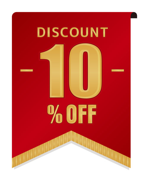 10%折扣图标插图电子商务网站等(复古旗帜图案)图片下载