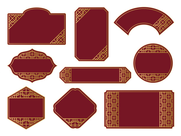 矢量图像的一个简单的框架图标在日本。东方婚礼请柬和相框背景。中式抽象模板。图片下载