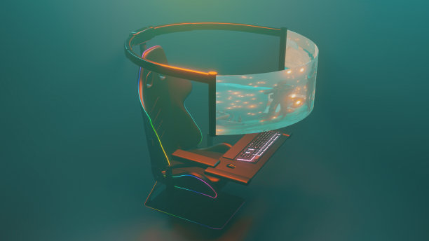 未来主义背景下的大屏幕电子游戏图片下载