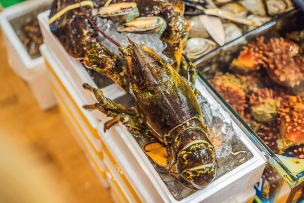 韩国首尔鹭梁津水产批发市场的生鱼片图片下载