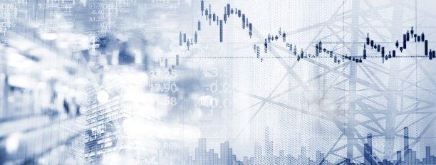 业务股票行情和抽象线条的黑白金属工业技术旗帜背景图片下载