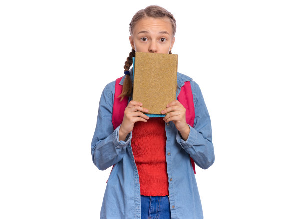 女孩拿着练习本图片下载