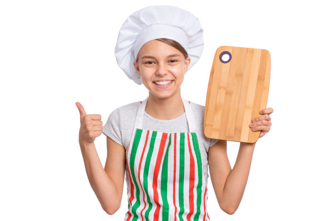 白衣少女厨师图片下载