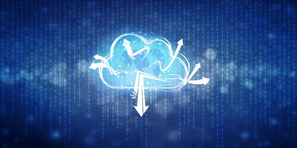 云与世界地图浮动在前面的抽象网格图案图片下载