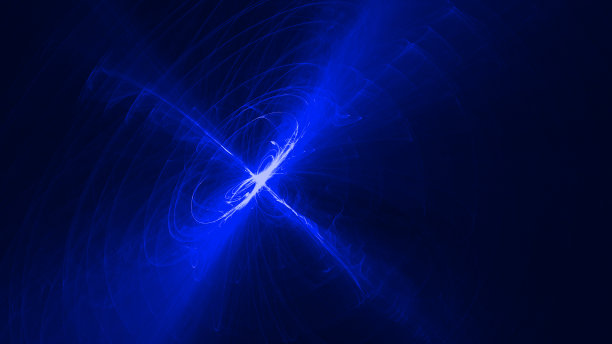 辐射闪光，蓝色抽象背景。图片下载
