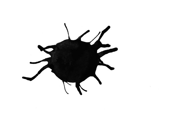 油漆或墨水滴、溅、墨迹孤立在白色上。图片下载