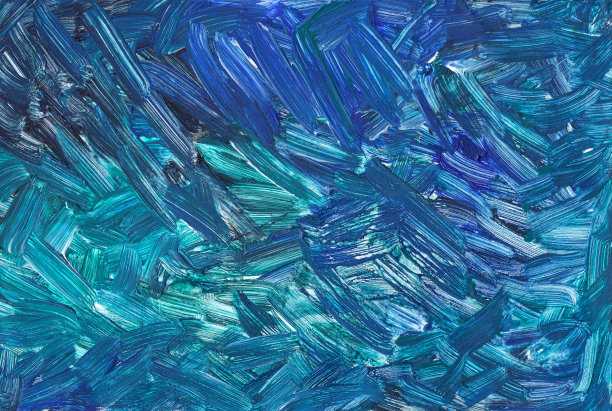 蓝色和绿色丙烯酸漆笔刷描边背景。纹理丙烯画图片下载