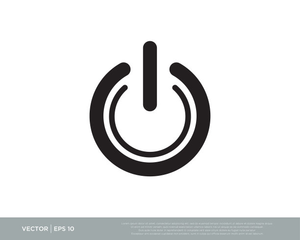 电源按钮图标矢量插图图片下载