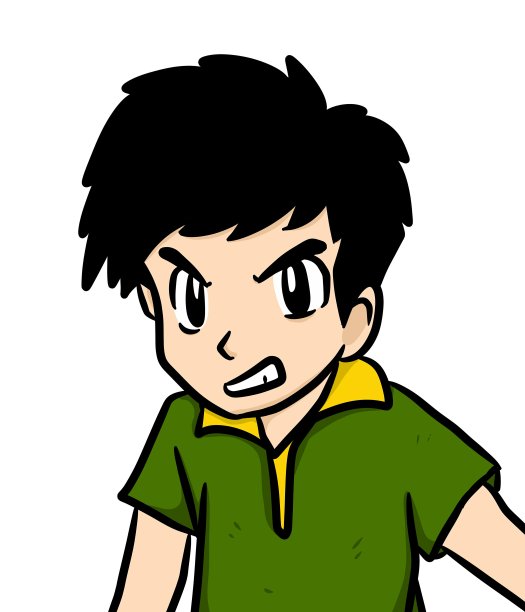 可爱的男人卡通在白色的背景图片下载