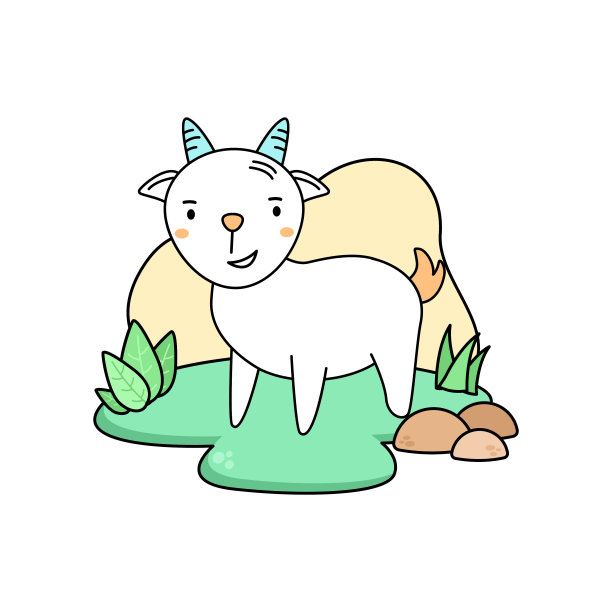 山羊插图背景。动物的背景图片下载