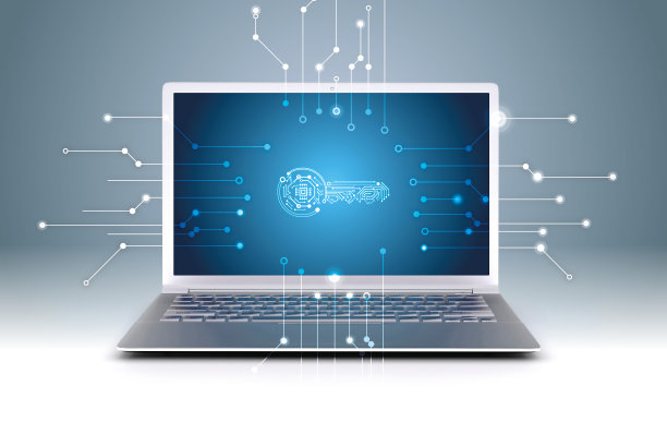 电脑屏幕上的勒索病毒-暗红色背景上的加密密钥图片下载