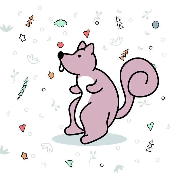 背景松鼠插图。动物的背景图片下载