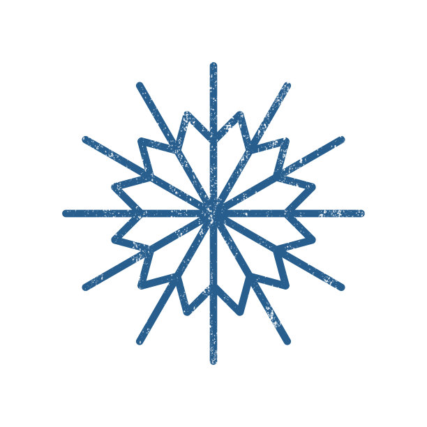 圣诞装饰设计元素——蓝色雪花，具有雪花纹理效果。图片下载