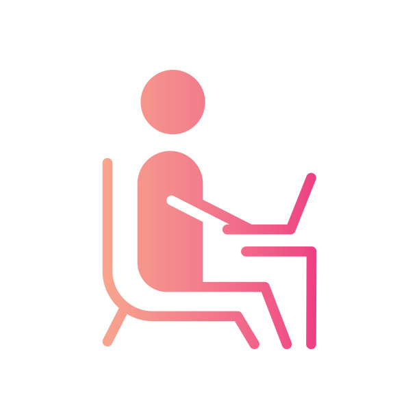 在家里工作的渐变图标孤立在白色背景图片下载