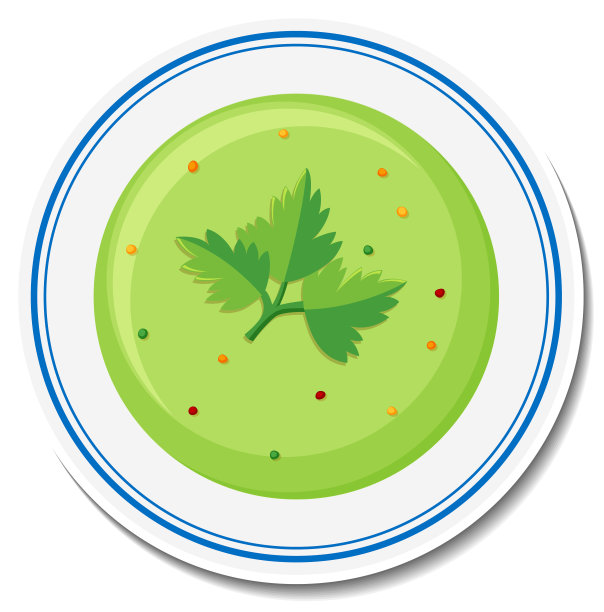 汤贴纸贴在白色背景上图片下载