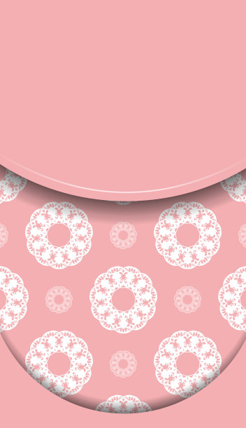 粉红色横幅模板与印度白色装饰和地方为您的标志图片下载