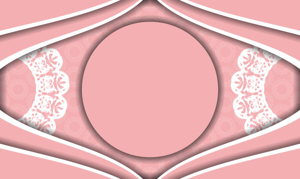 横幅粉红色与复古白色图案下的文字设计图片下载