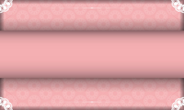 粉红色旗帜模板与抽象的白色装饰和地方的标志或文本图片下载