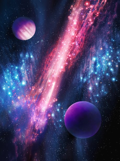 有行星和星云的宇宙。图片下载