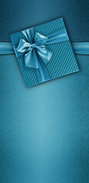 圣诞礼物卡与礼物蓝盒丝带蝴蝶结，孤立在闪光的背景，顶部视图和复制空间模板，布局最好的祝福或母亲，父亲节购物概念图片下载