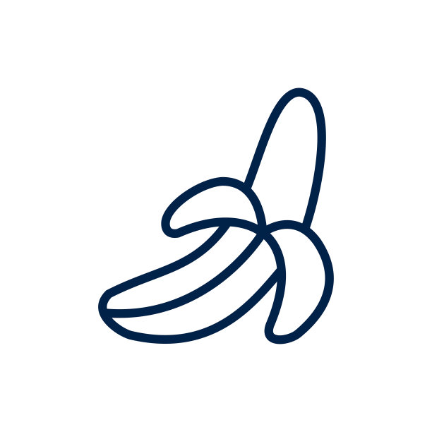 香蕉图标标志模板隔离在白色背景。图片下载