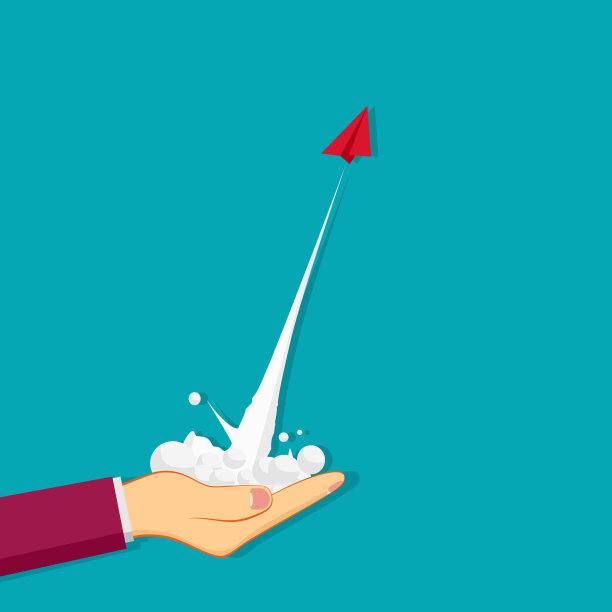 一架纸飞机从一个商人手中飞了出来。企业开始的概念图片下载